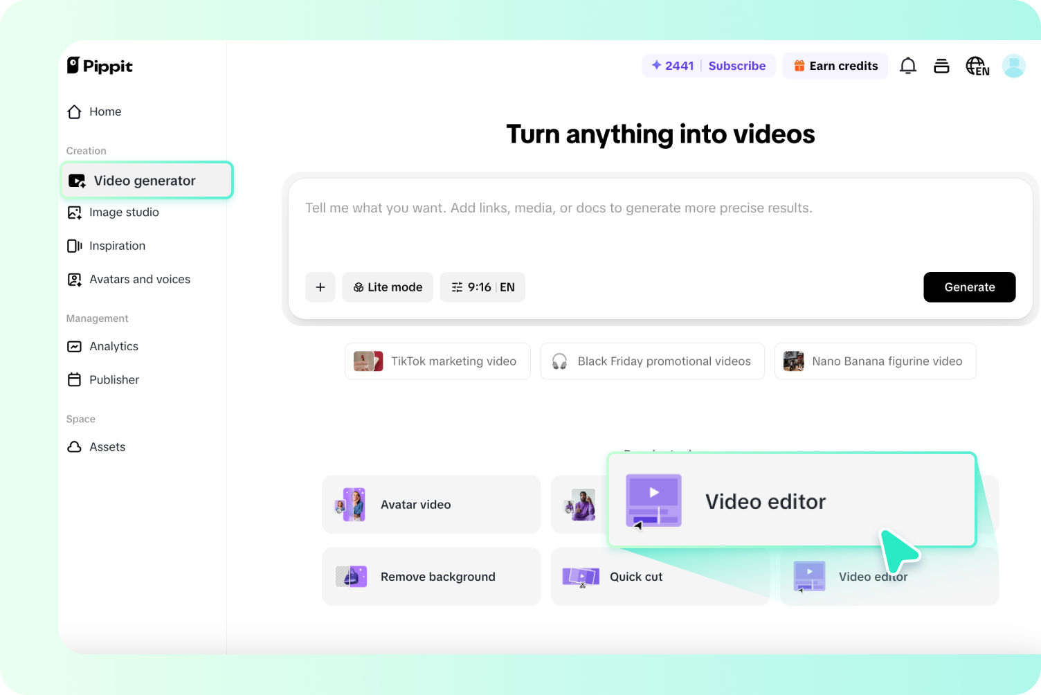 Open the video editor