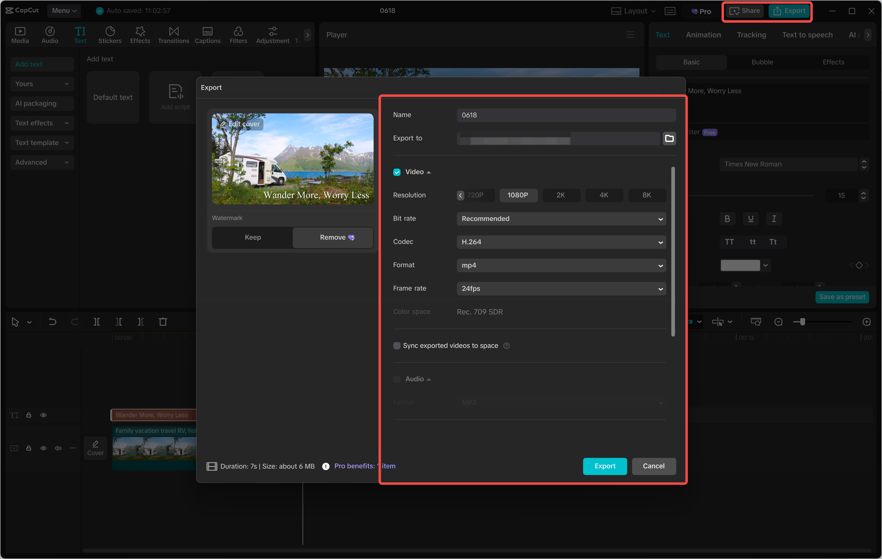 Xuất video từ trình CapCut chỉnh sửa video trên máy tính để bàn