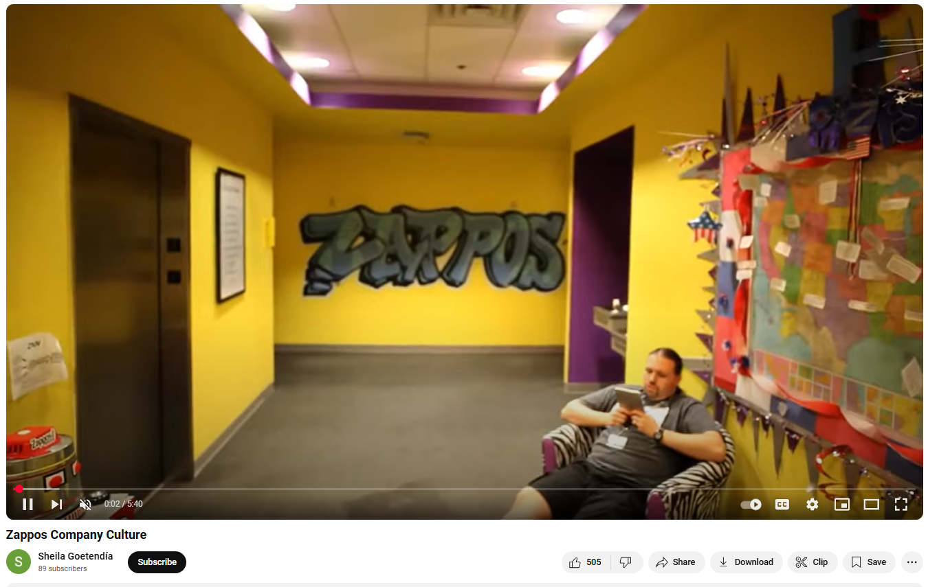 วัฒนธรรมของบริษัท - วิดีโอออนบอร์ดวัฒนธรรม Zappos