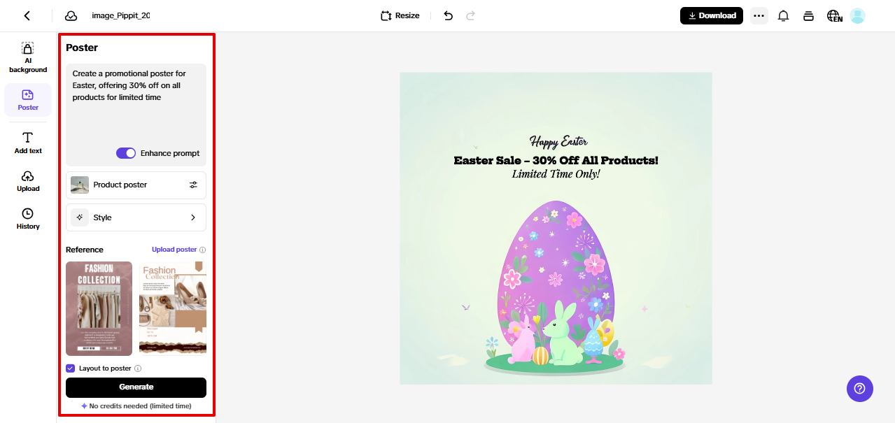 Creating poster layout