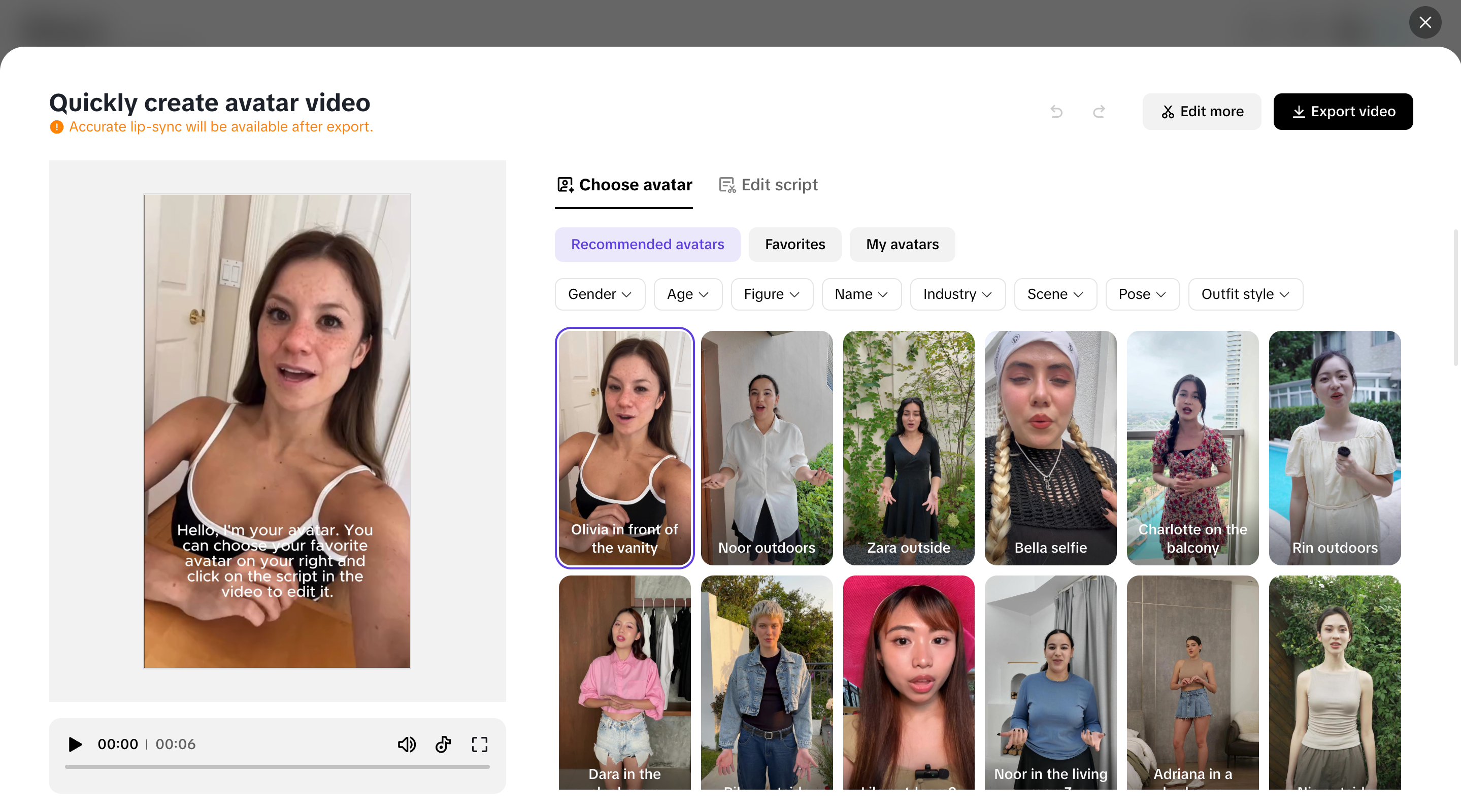 Vivid avatars for customizable content