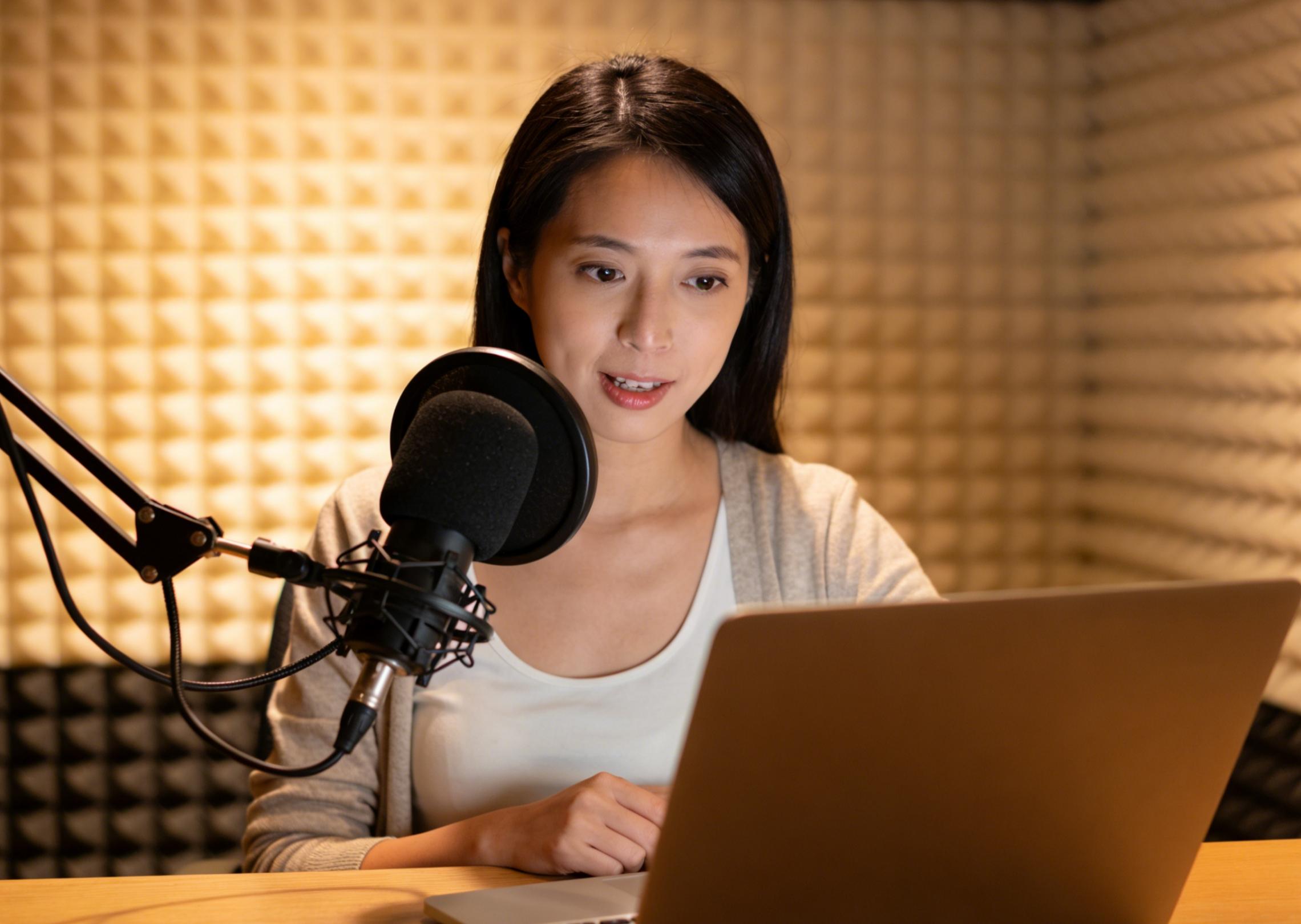 Generate a professional voiceover of a female podcast host speaking in calm, engaging tone
