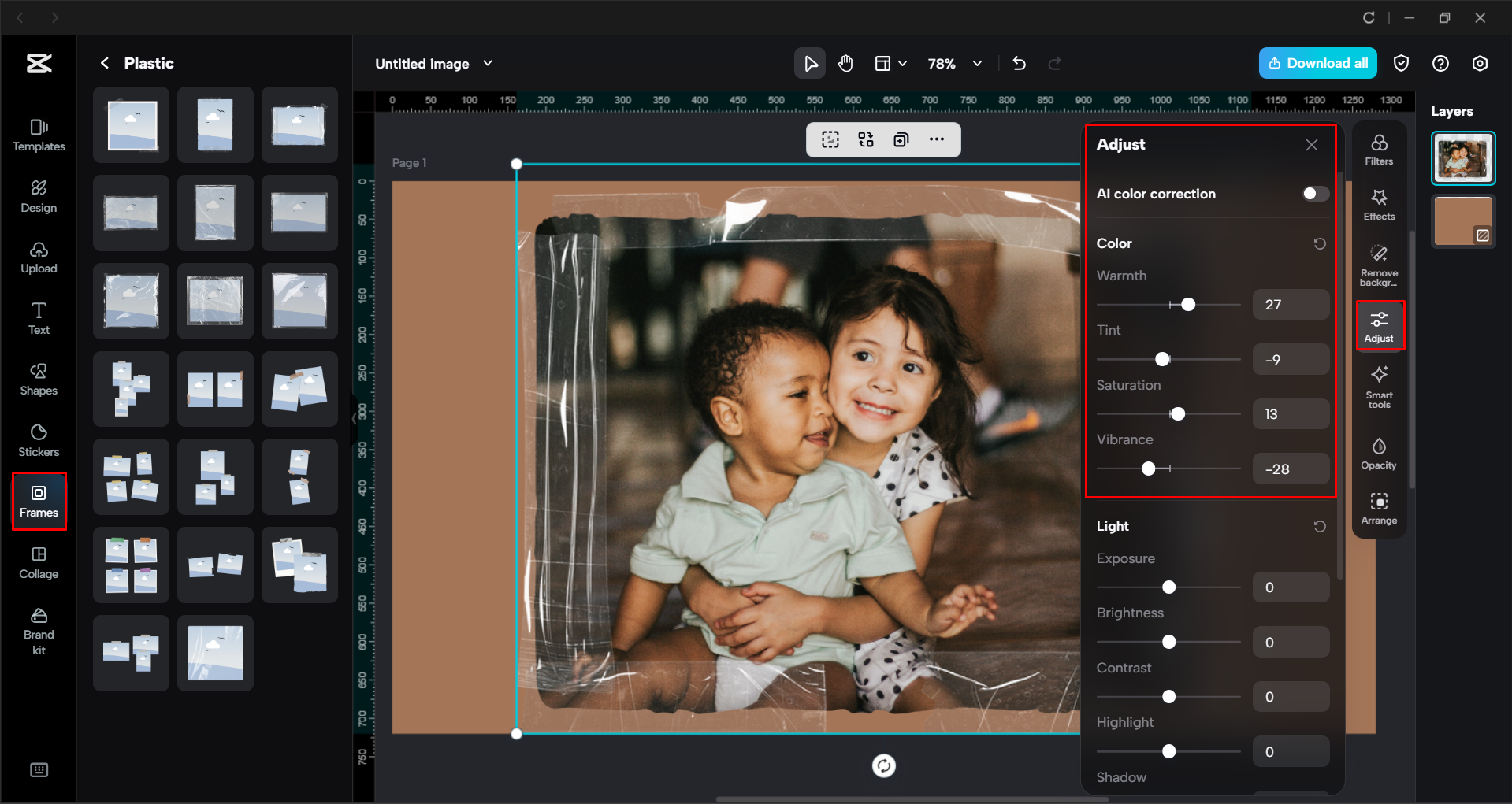 Editing and enhancing the image with the CapCut desktop video editor