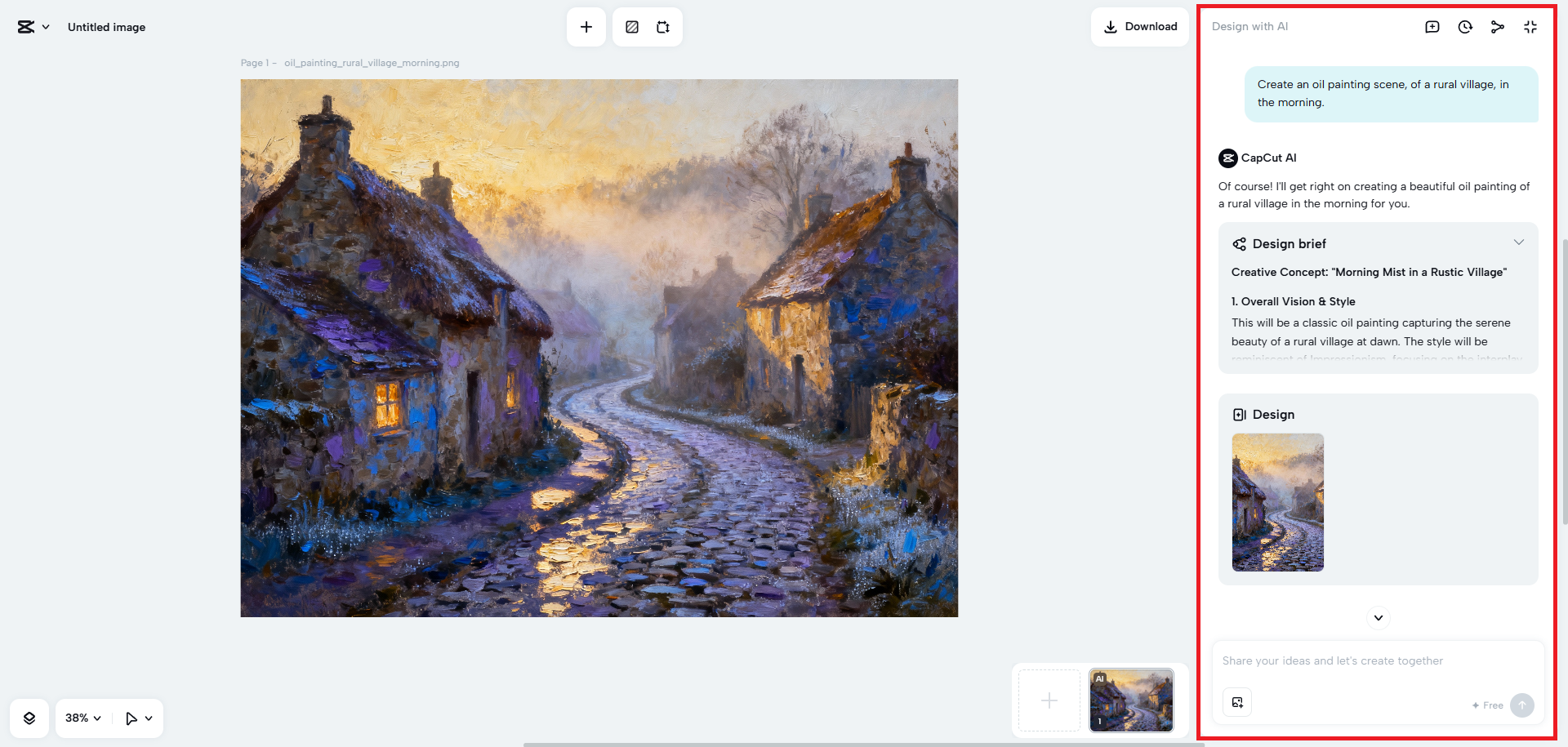Customize and refine your image with AI prompts