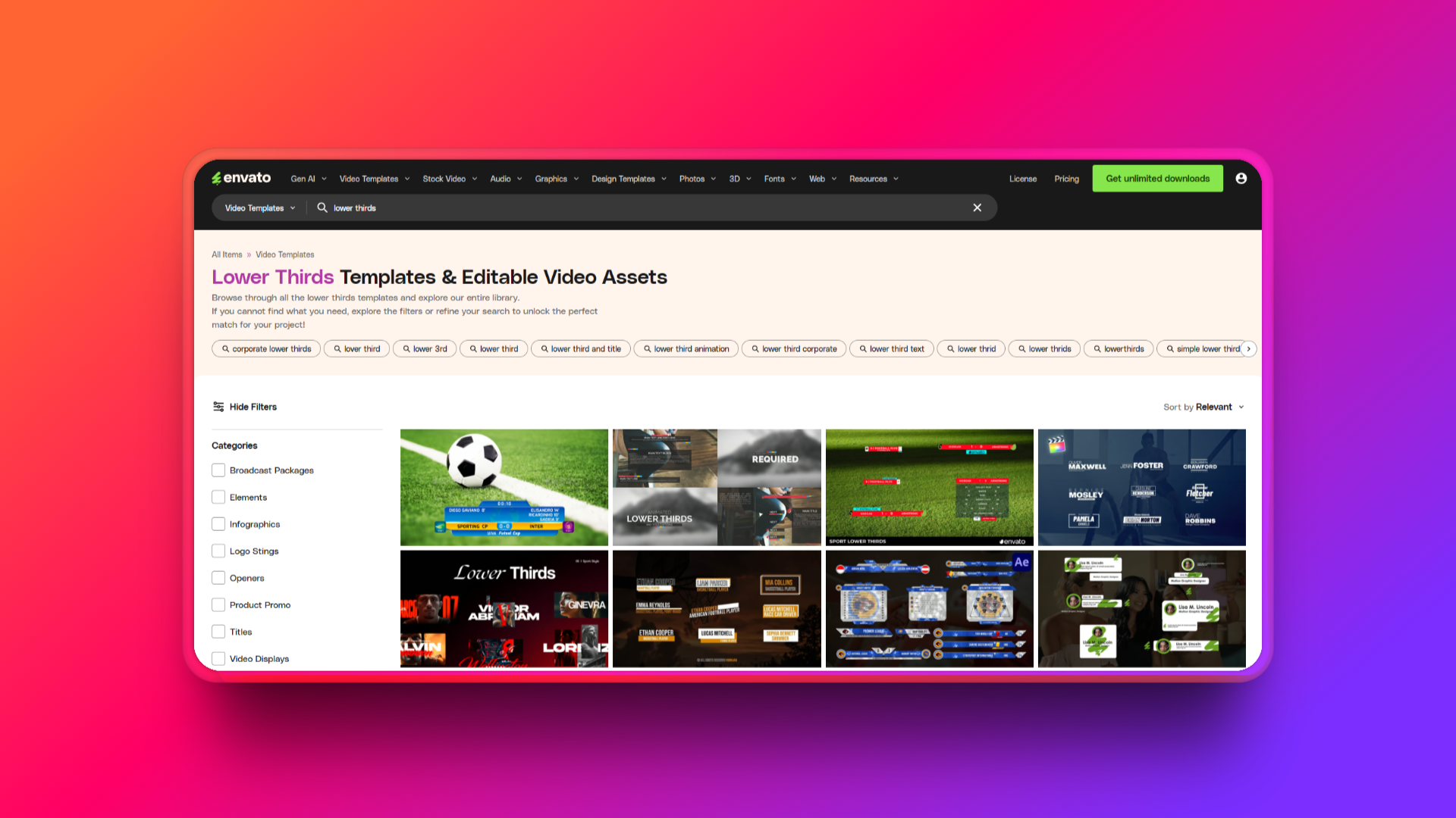 Envato lower thirds