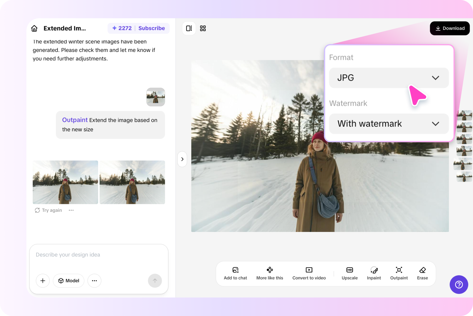 Refine and download the image