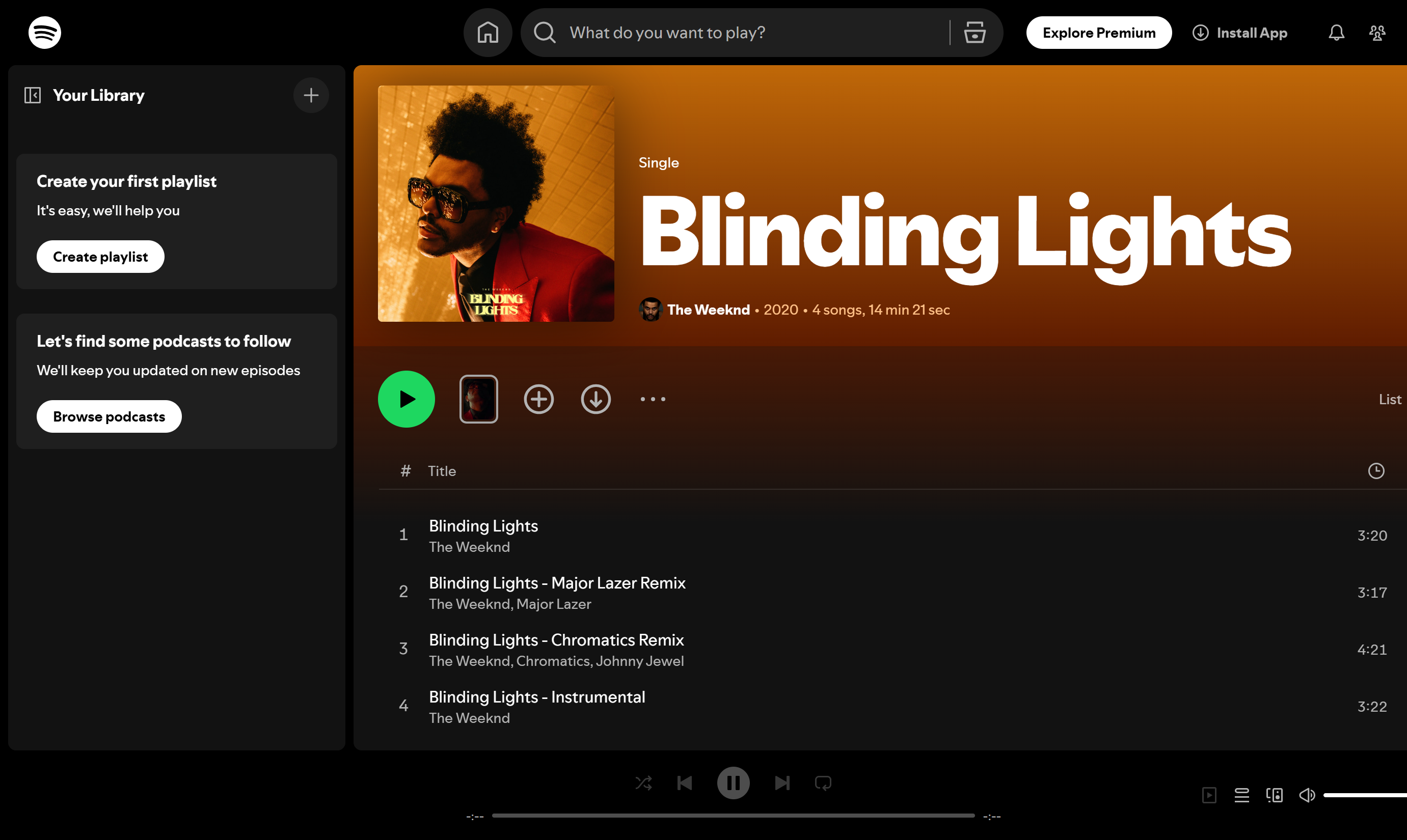 Top 100 songs streamed on Spotify: Blinding Lights