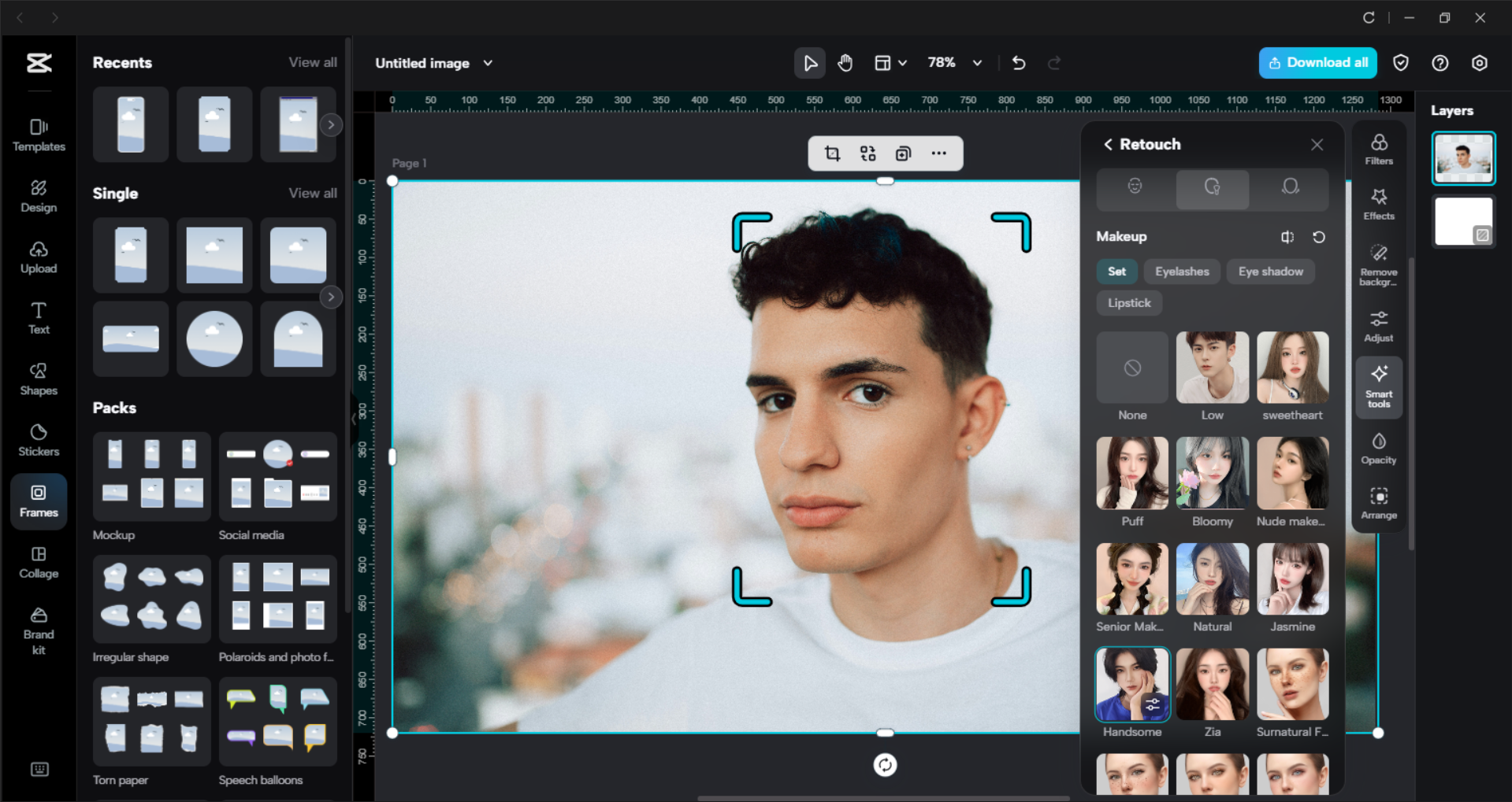 Interface of the CapCut desktop video editor - the most liked beauty photo editor