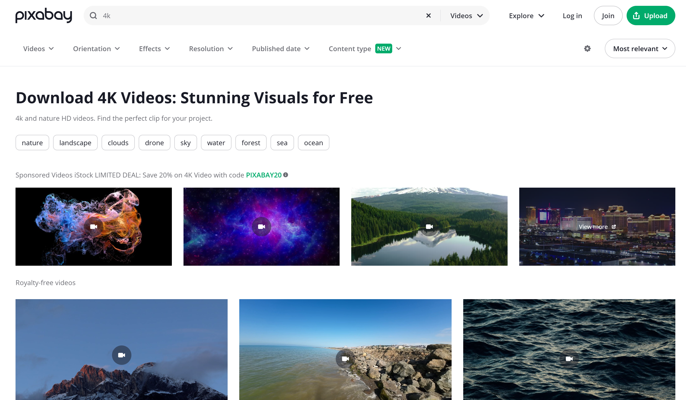 Pixabay to download 4K videos for Mac