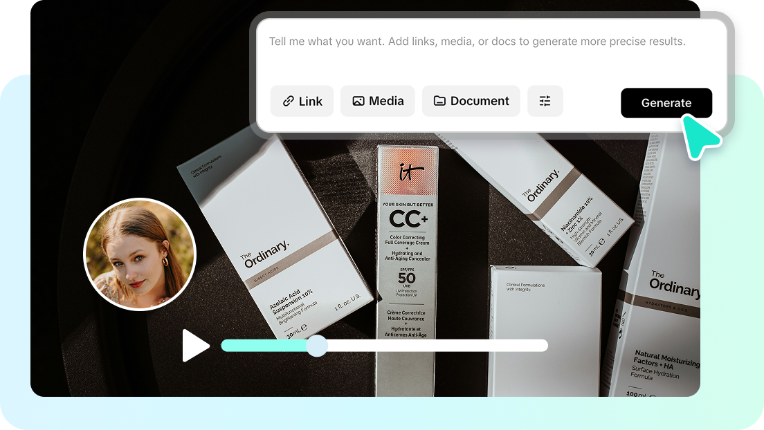 One click video generation