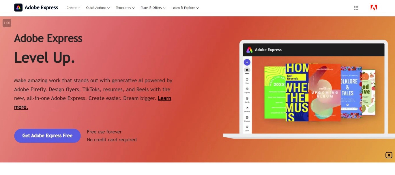 Excellent video editor for Chromebook: Adobe Express