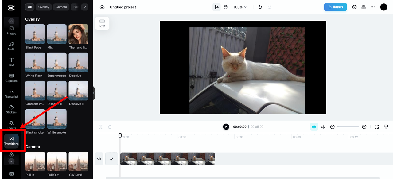 Add video transition effects