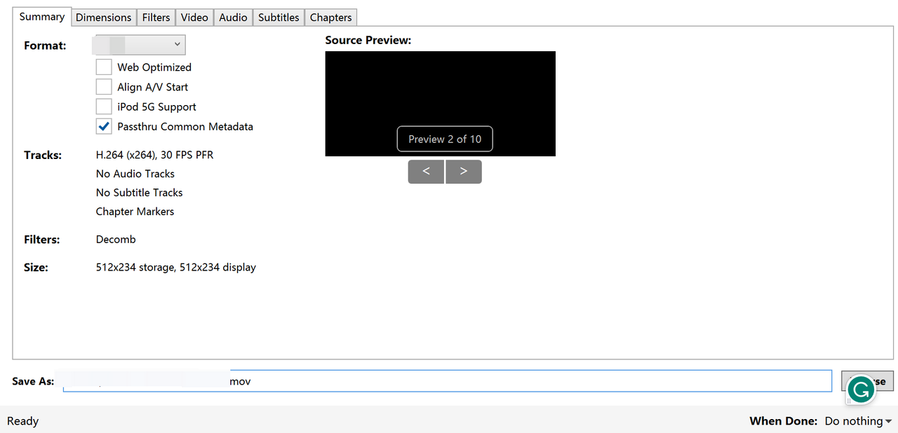 handbrake step 3