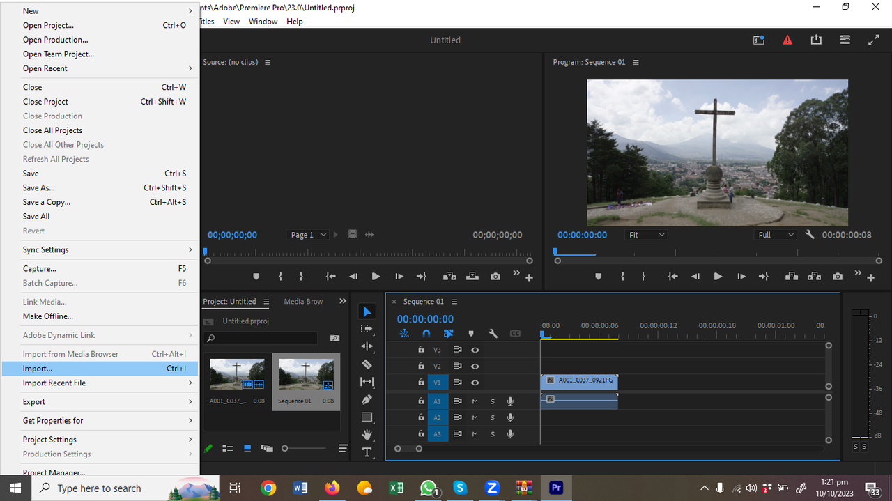 Import the video clips and identify the problem area
