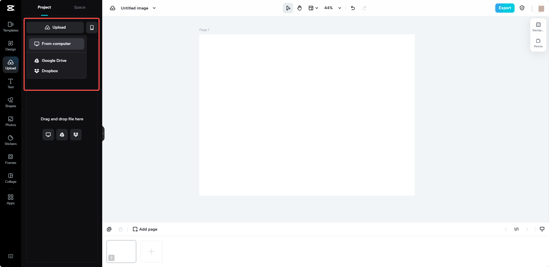 Upload media
