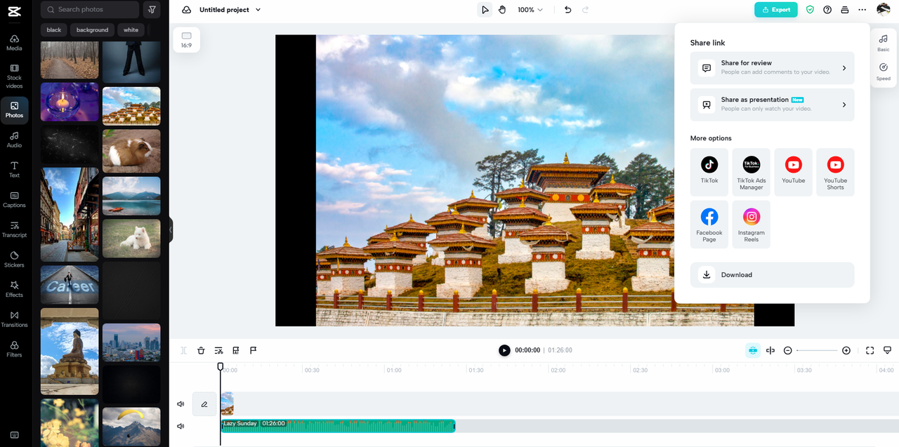 Export and share