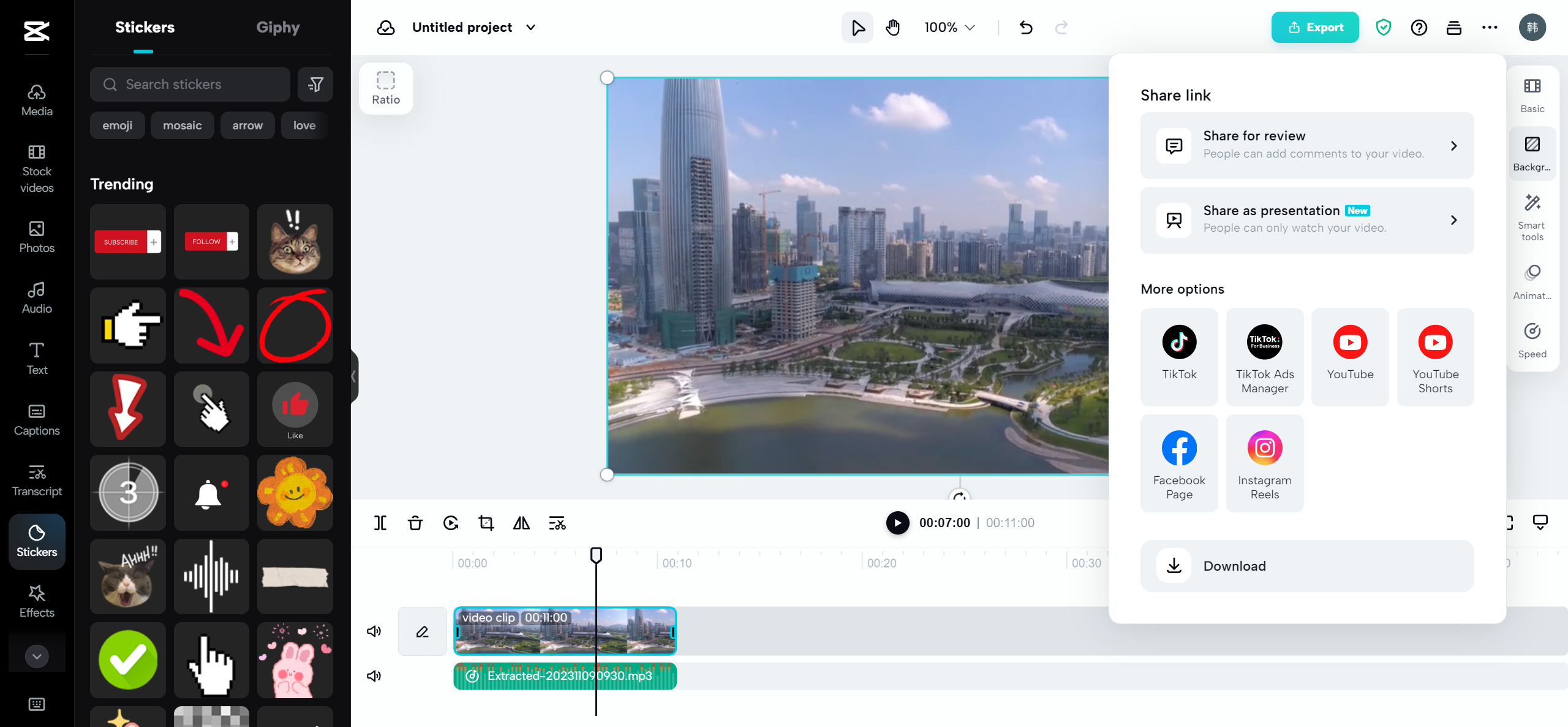 Finalize, export, and share