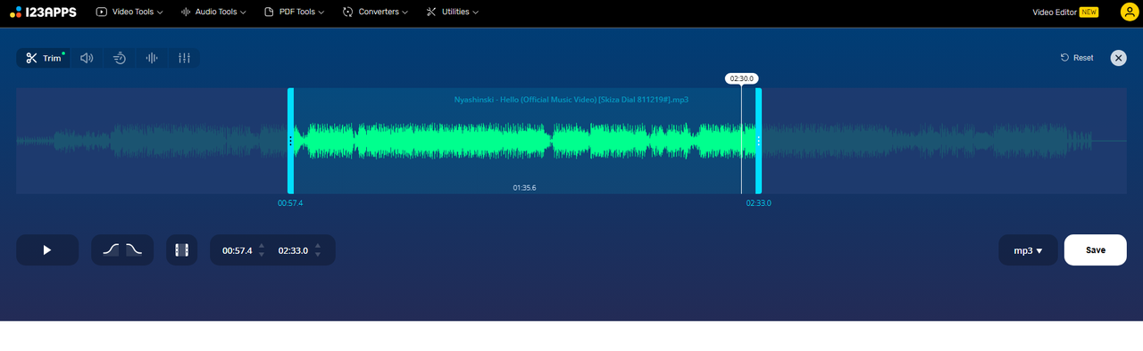123APPS Online Audio Cutter