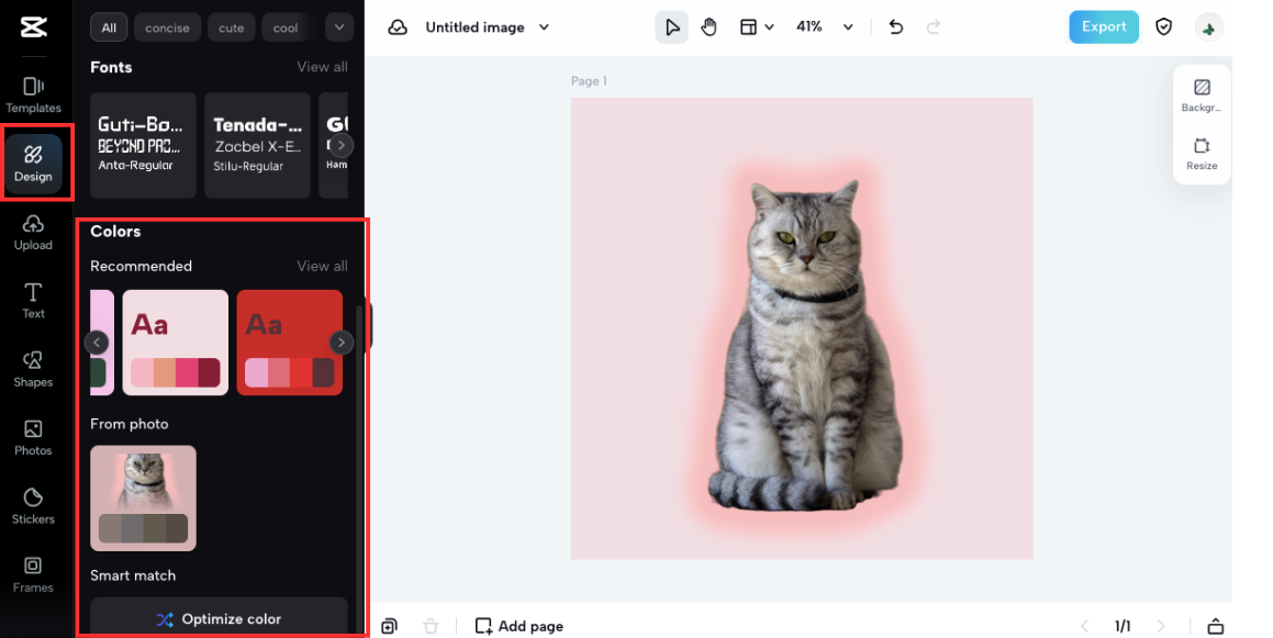 Design tab