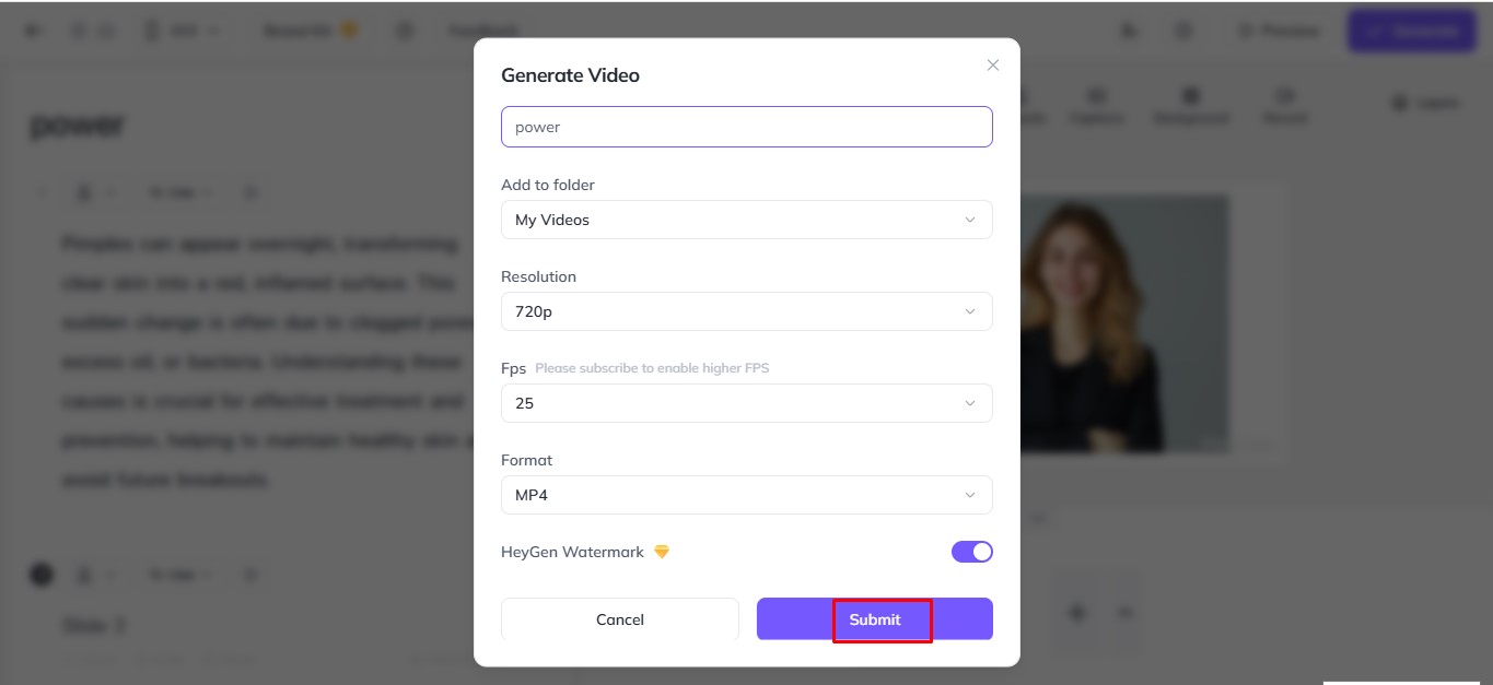 Save your video from HeyGen