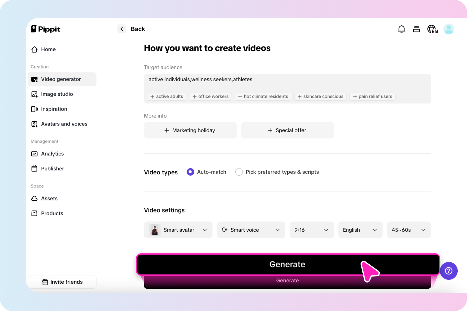 Turn text into video