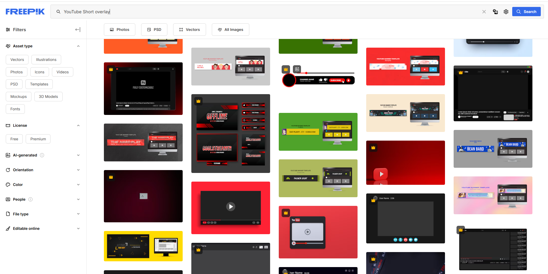 Interfaz de Freepik - el mejor recurso para YouTube Short overlay