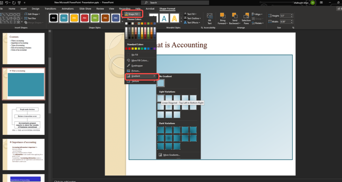 Áp dụng tô gradient