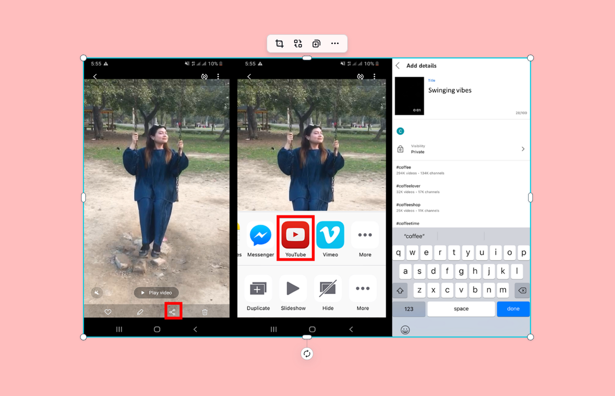 Upload a video to YouTube via an Android phone