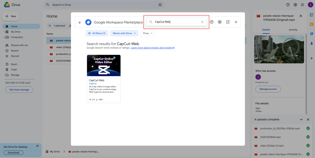 search for CapCut-Web