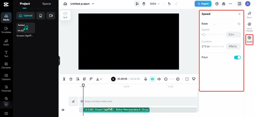 Change the music pitch and edit