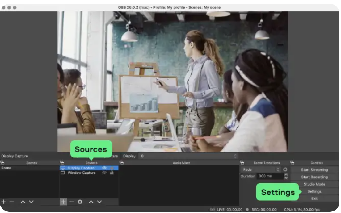 Install OBS studio