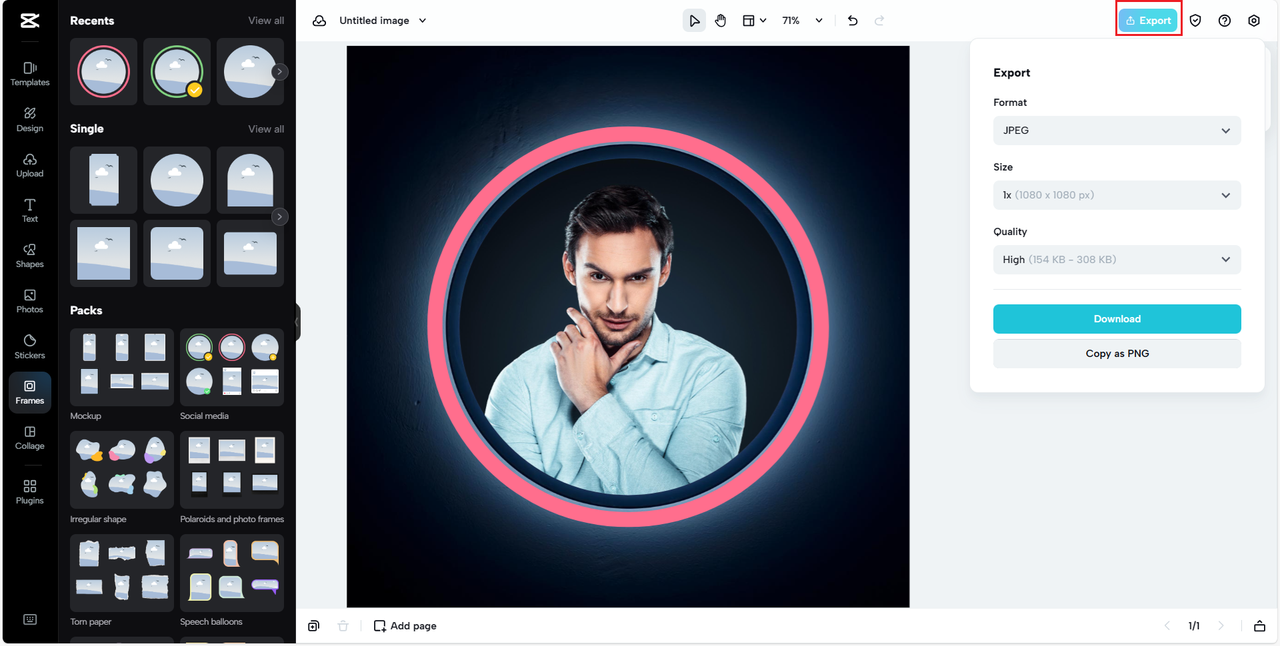 Export image