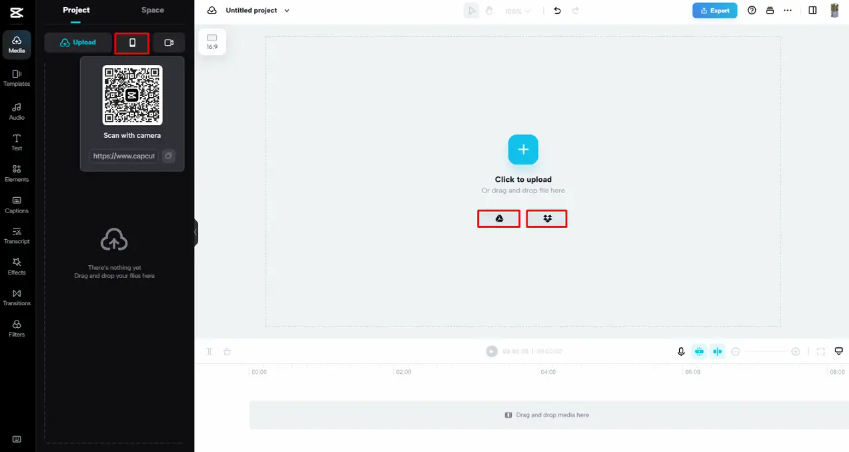 Upload options to add sound to video online