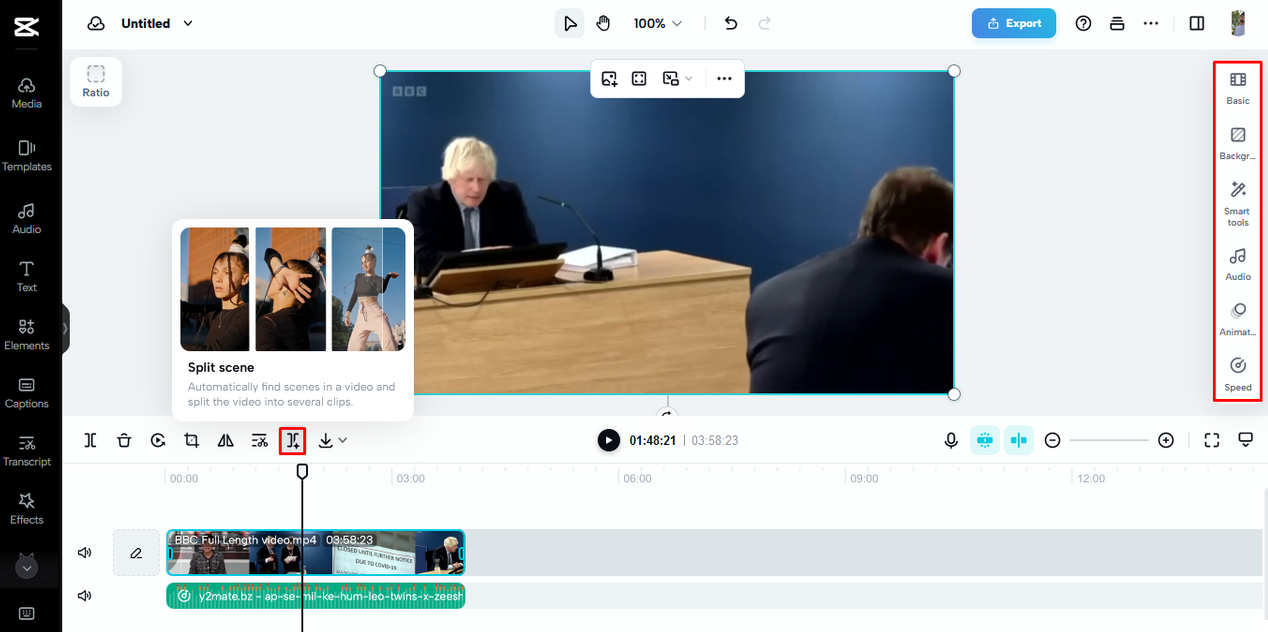 Edit the video after you add audio to video online for free