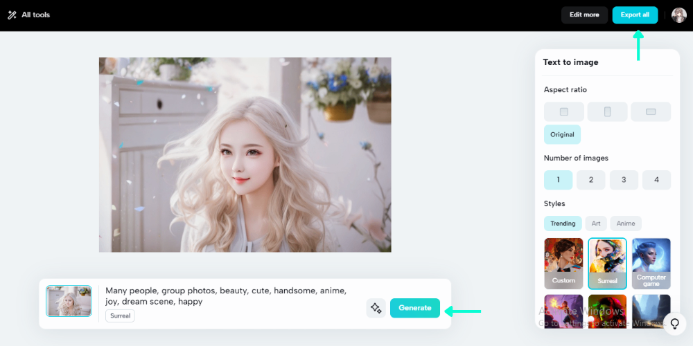 Generate and export