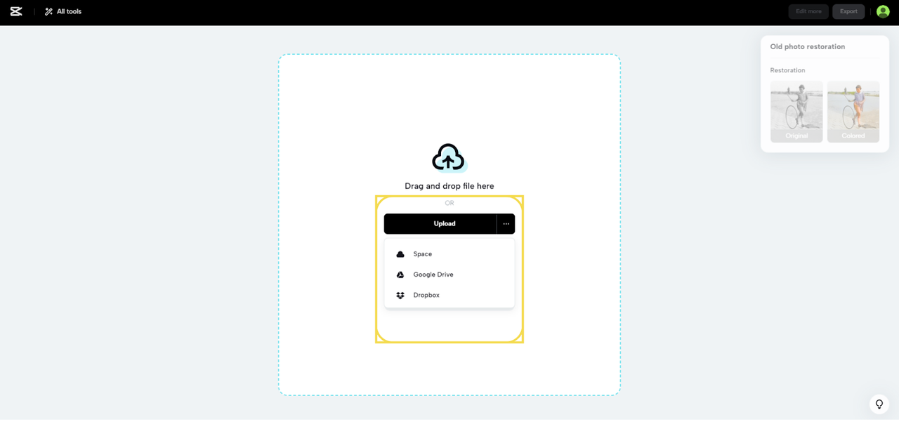 Upload the file