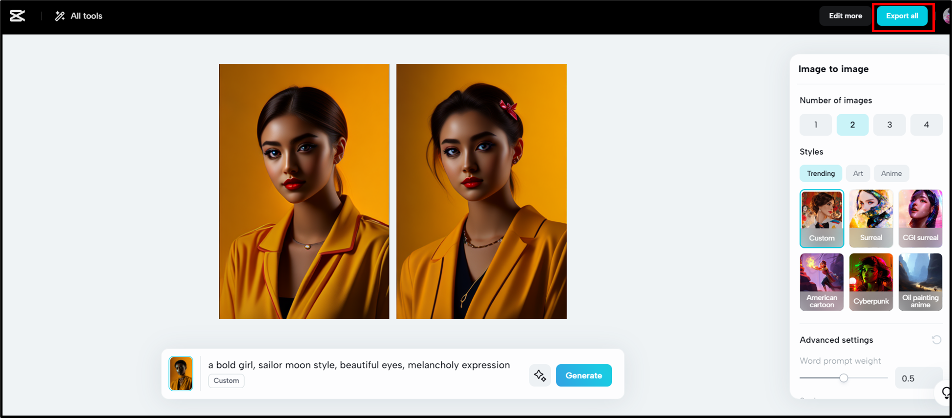 Export all images