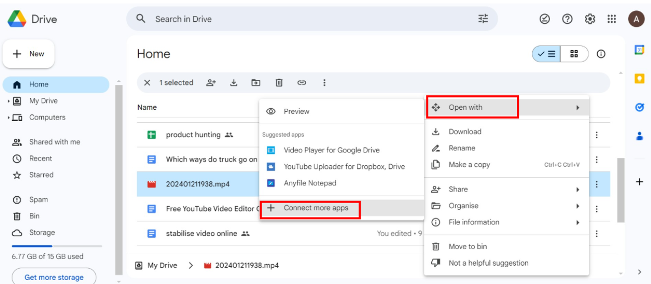Access CapCut via your Google Drive web