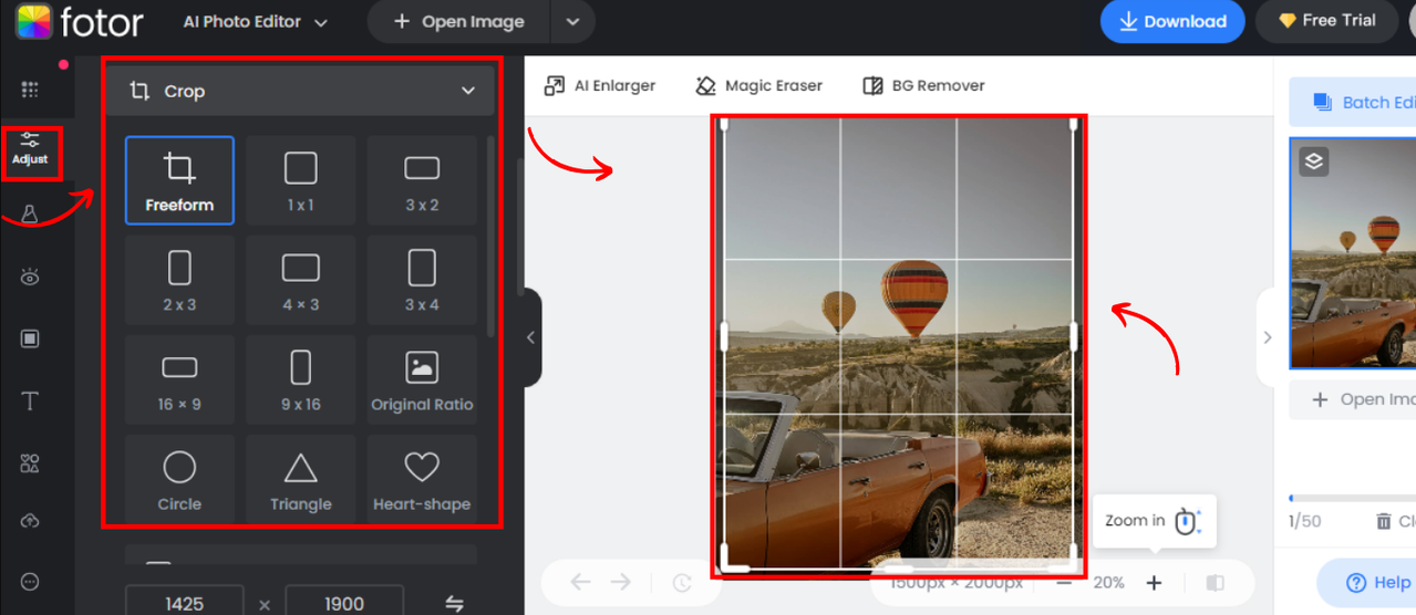 Crop feature