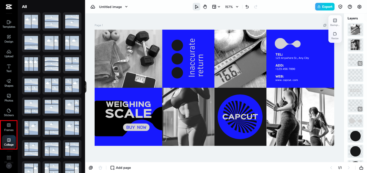 Frames and collages for structured Facebook banners