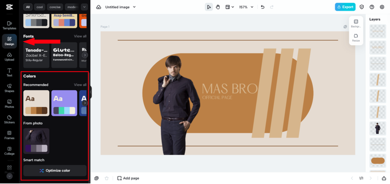 CapCut Online AI color matcher