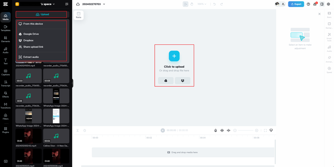 upload videos