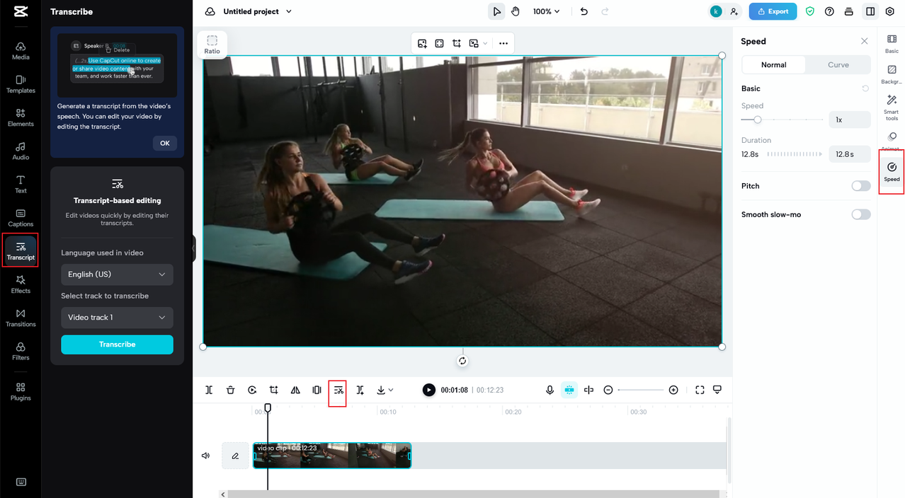 advanced edits on CapCut online video editor