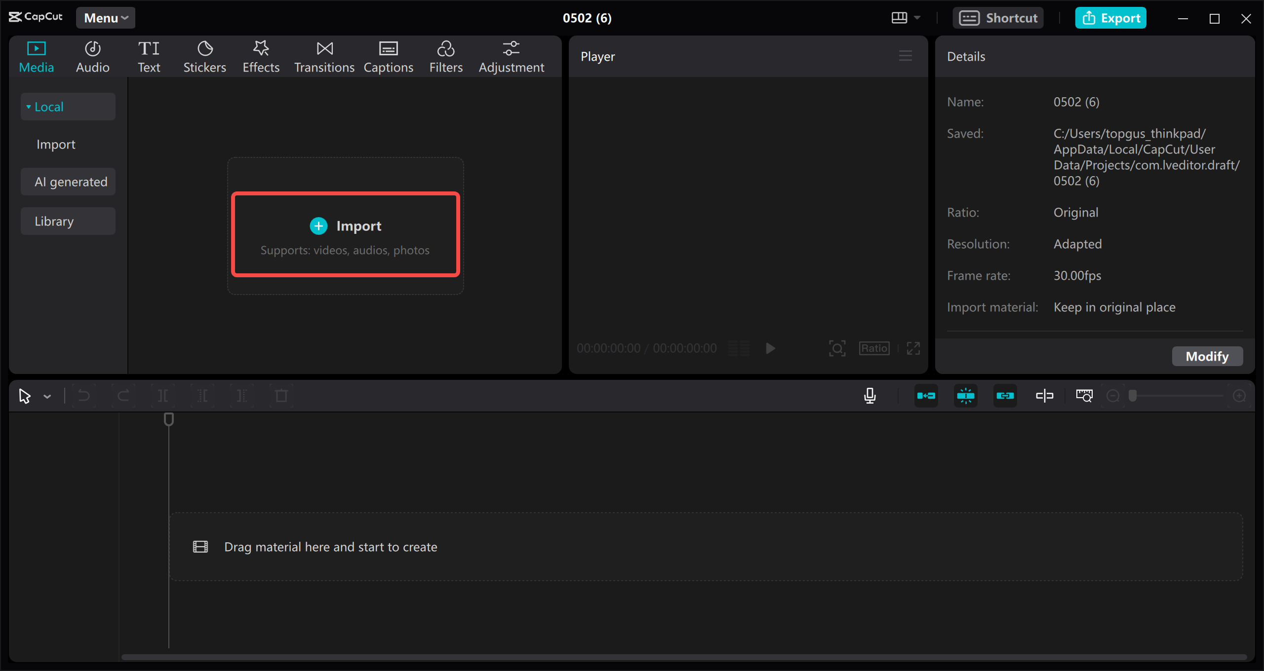 Upload your video file