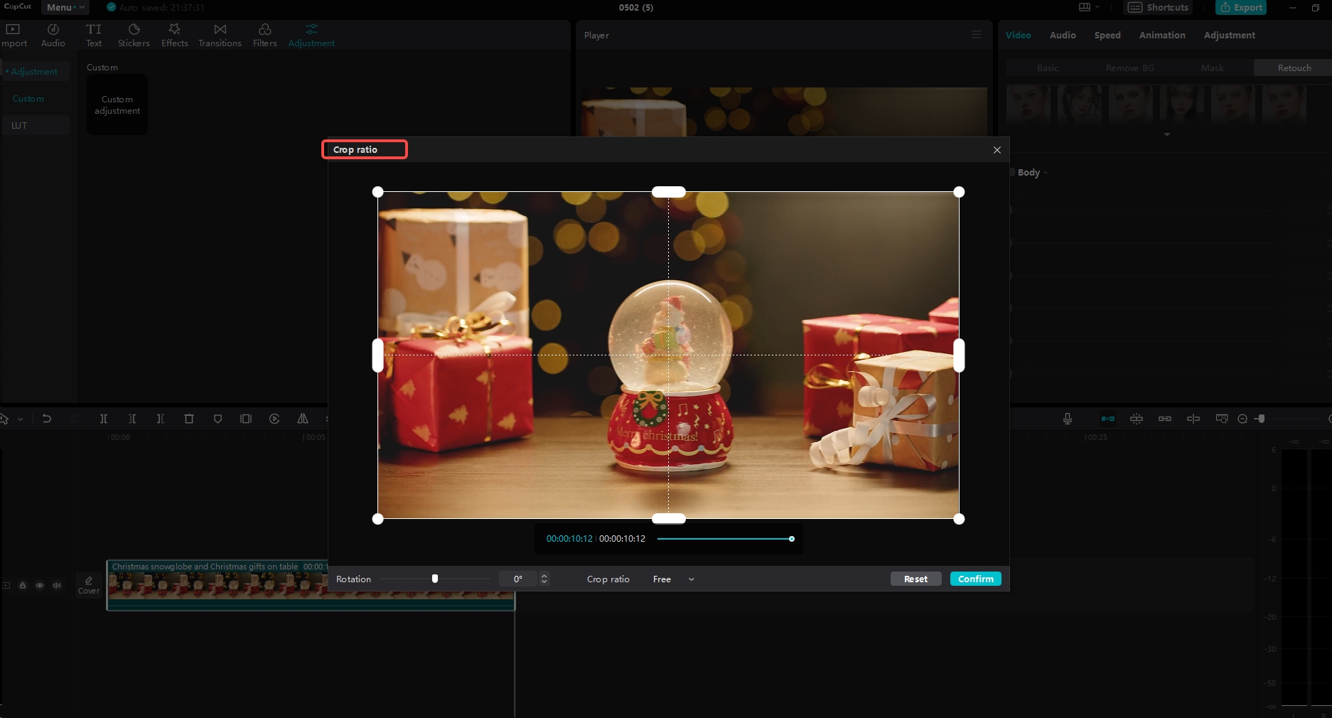 Crop YouTube video