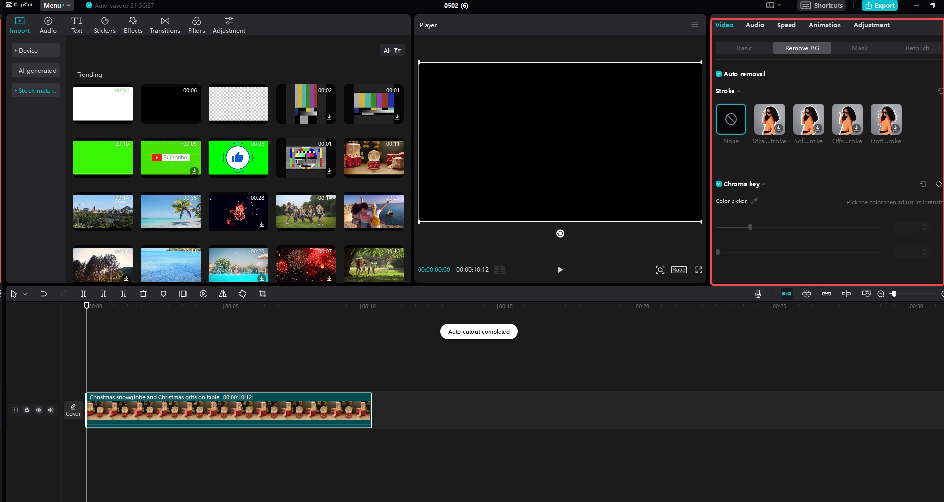 Edit green screen video