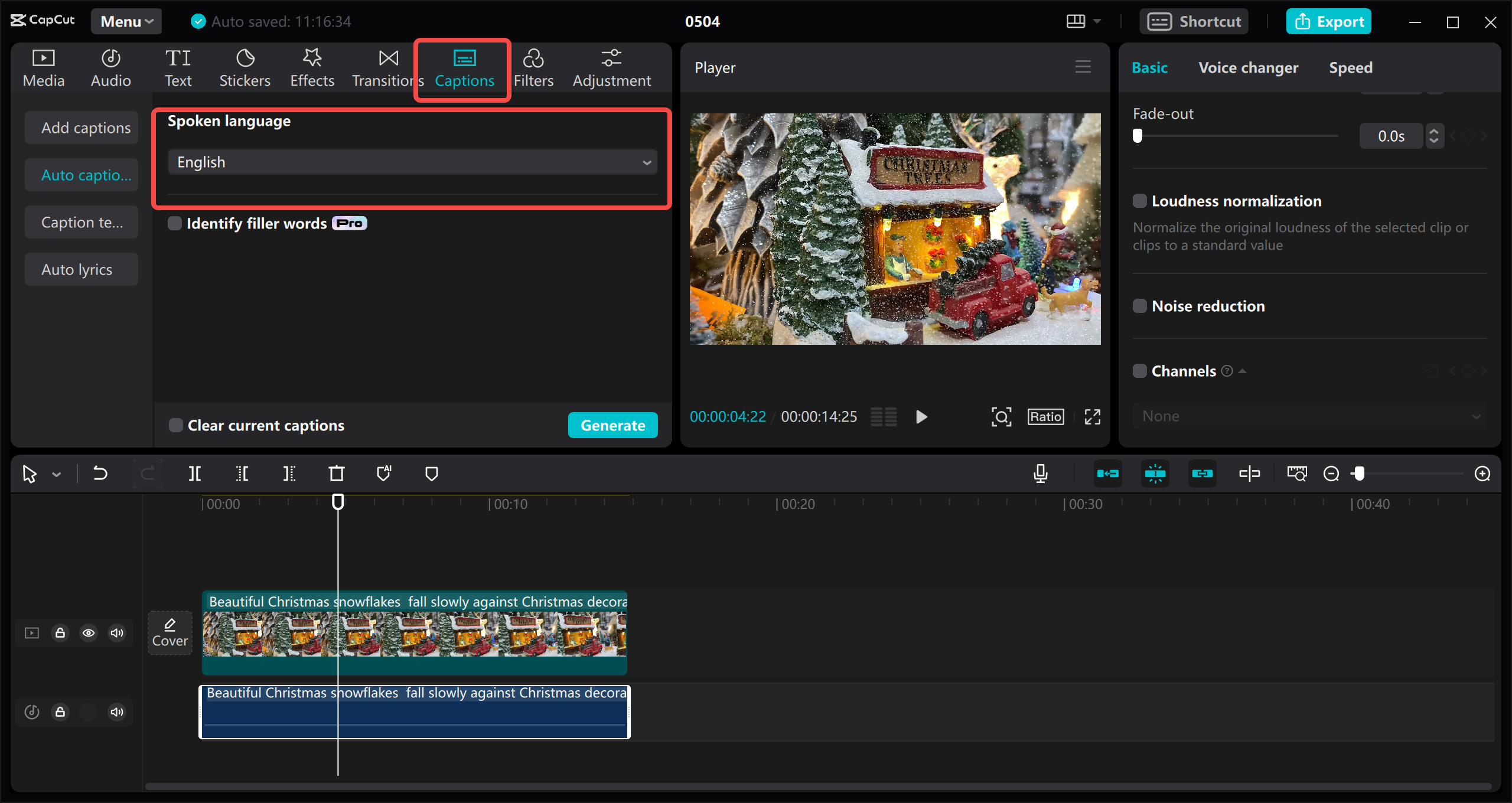 Translate lyrics in video