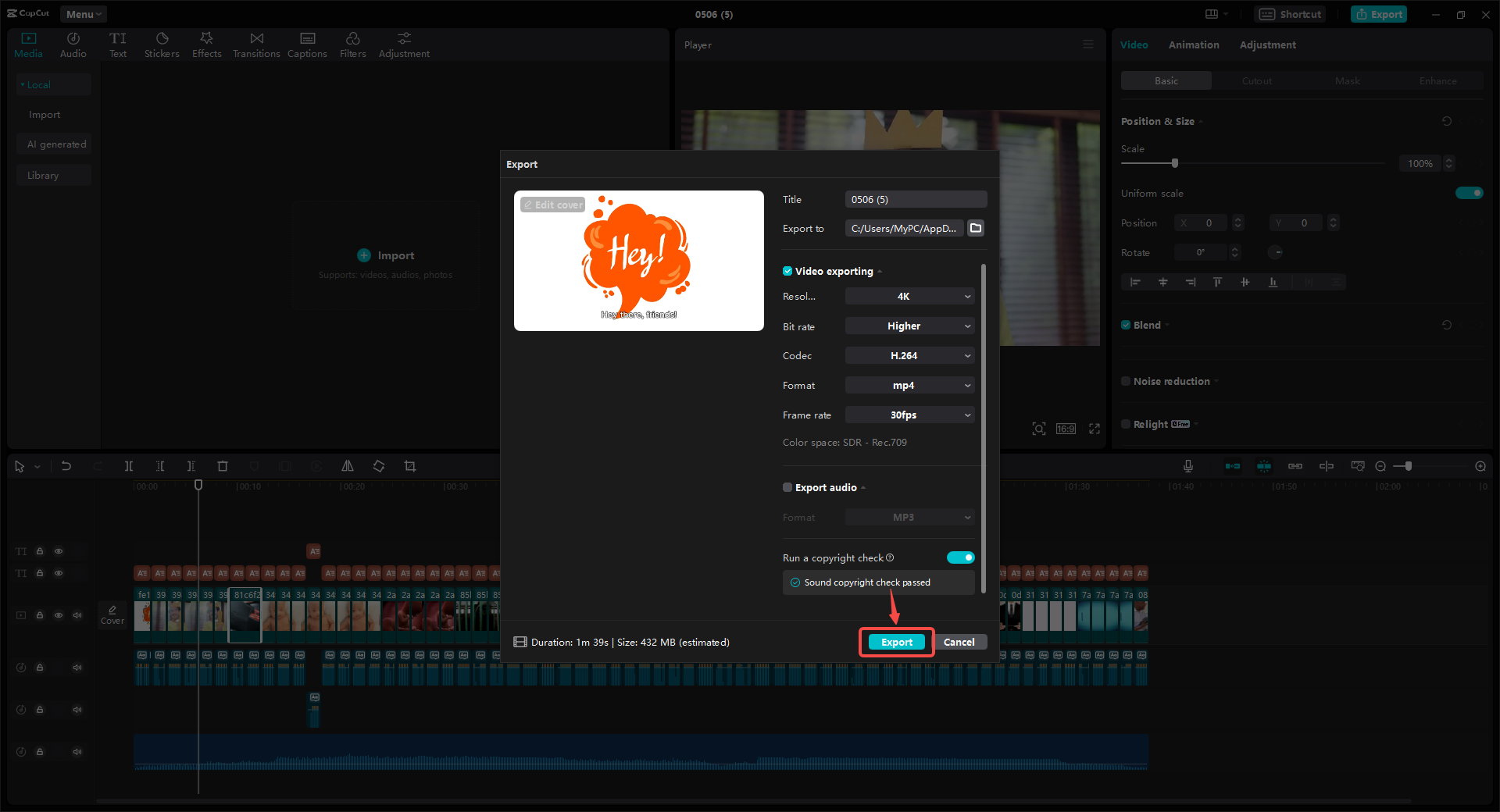 Export your video
