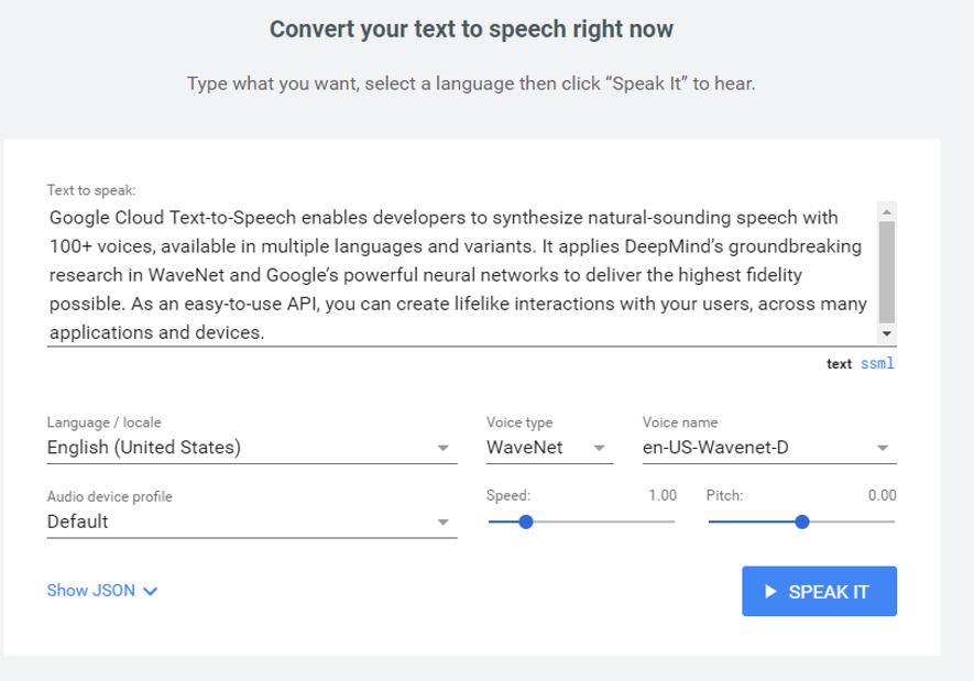 Google TTS ElevenLabs alternatives interface
