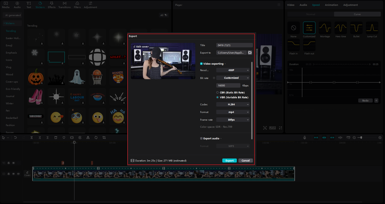 How to download a video after you translate into Bangla on the CapCut desktop video editor